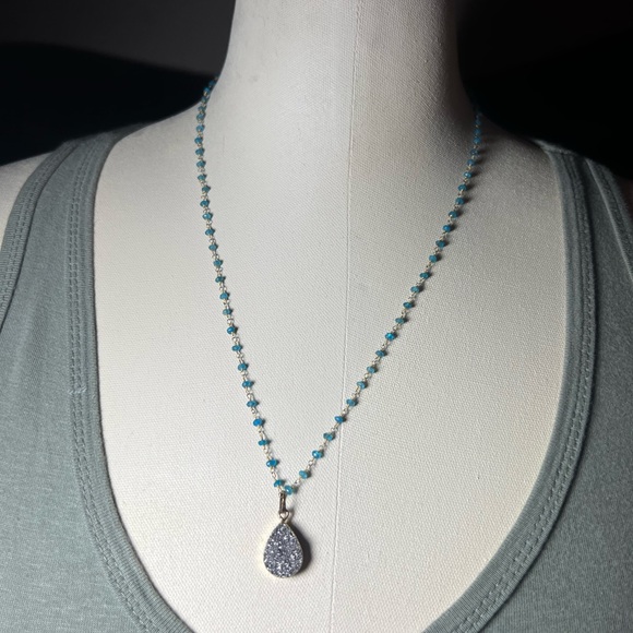Handmade Druzy Pendant Necklace - Picture 2 of 7